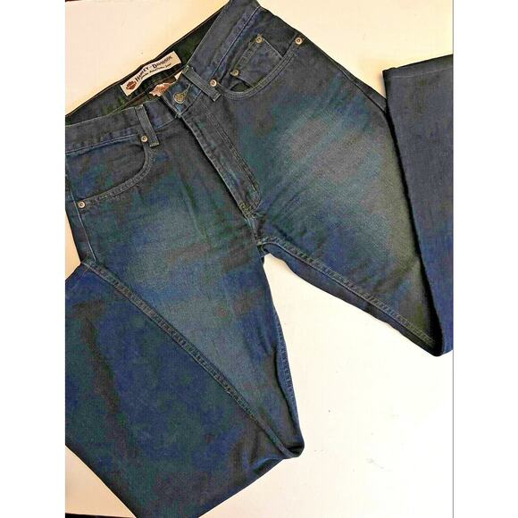 HARLEY DAVIDSON WOMENS 29 x 29 DK WASH MOTORCYCLE BIKER BLUE JEANS - Picture 1 of 6